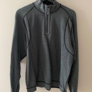 Tommy Bahama Reversible Quarter Zip Grey/Black Size Large